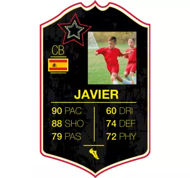Muursticker Voetbal sticker Ster kaartspeler - TenStickers