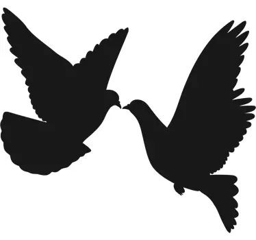 Raamsticker met vogel silhouet duiven paar - TenStickers