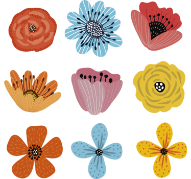 Fietssticker kleurrijke bloemen - TenStickers