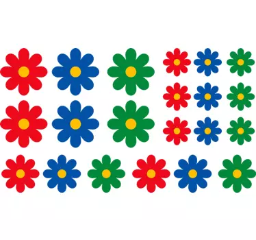 Fiets sticker met kleurrijke individuele bloemen - TenStickers
