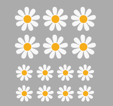 Fiets sticker madeliefjes bloemen - TenStickers