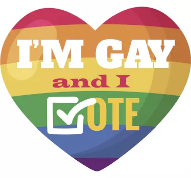 Autostickers Regenboog stemt homo - TenStickers