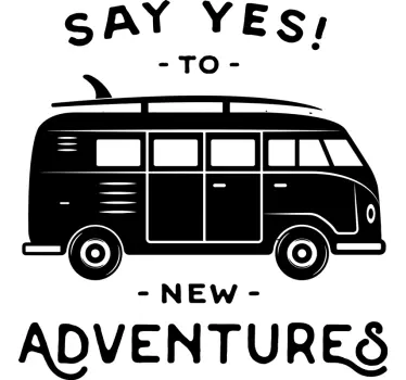 Auto sticker Hippie busje - TenStickers