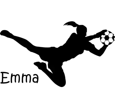 Muursticker voetbal keeper met naam - TenStickers