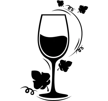 Muursticker keuken drinken Bloemen glas - TenStickers
