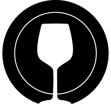 Silhouet van wijnglas drank sticker - TenStickers