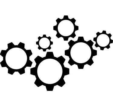 Sticker geometrische vormen gears muurontwerp - TenStickers