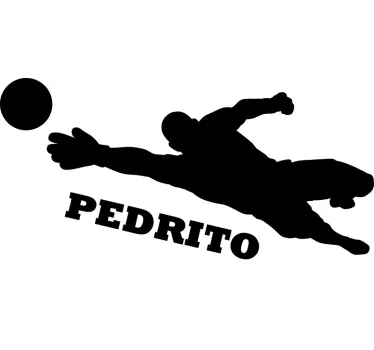 Muursticker voetbal doelman met naam - TenStickers