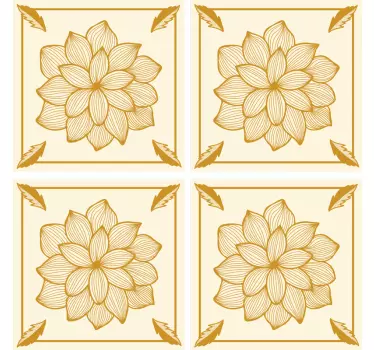 Stickers tegels bloemen paisley - TenStickers
