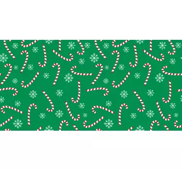 Kerst sticker met zuurstokkenpatroon - TenStickers