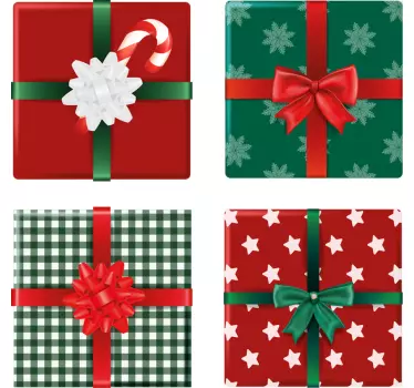 Kerst sticker cadeaupatronen collectie - TenStickers
