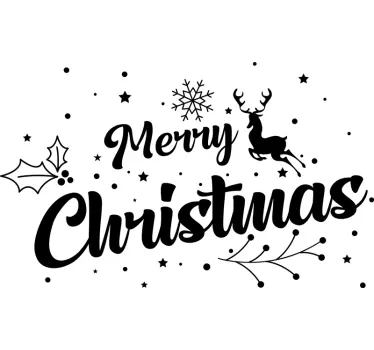 Kerststickers Vrolijke kerstsamenstelling - TenStickers