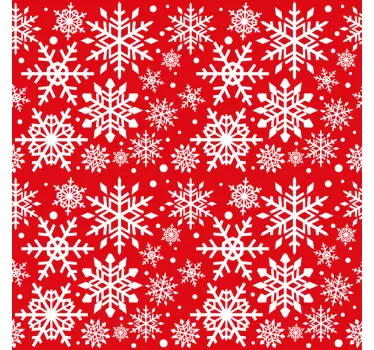 Rood sneeuwvlokpatroon feestdagen sticker - TenStickers