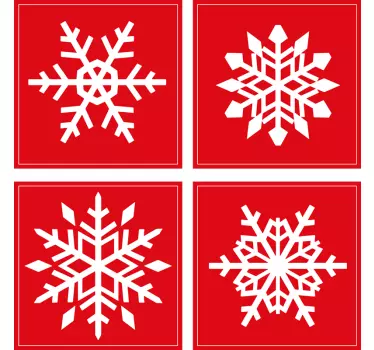Kerst sticker sneeuwvlokpatroon tegels - TenStickers