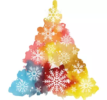 Kerst sticker kleurrijke kerstboom - TenStickers