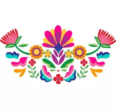Bloemen muurstickers bed Mexicaanse bloem hoofdeinde - TenStickers