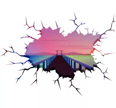 Muurstickers visuele effecten 3d-sterrenbrug - TenStickers