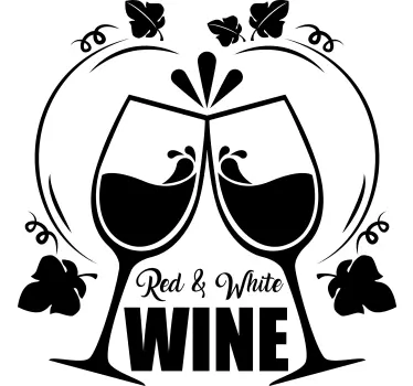 Raamsticker Rode en witte wijnbar - TenStickers