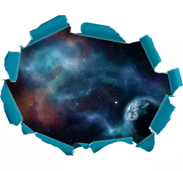 Muurstickers visuele effecten Optische effect uitzicht op heelal - TenStickers
