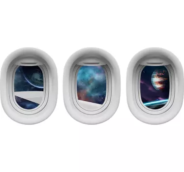 Muurstickers visuele effecten Optisch effect ruimteschipvenster - TenStickers