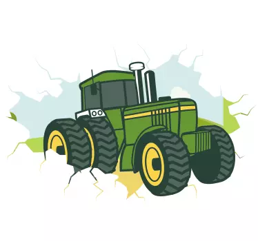Muurstickers tekeningen Tractor 3d john deere - TenStickers