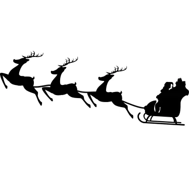 Kerststickers De kerstman op zijn slee - TenStickers