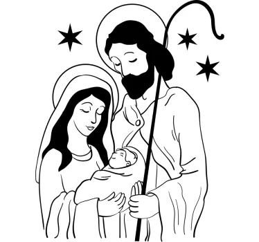 Kerststickers Geboorte van jezus - TenStickers