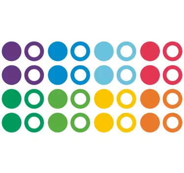 Cirkel stickers Regenboogkleuren cirkels - TenStickers