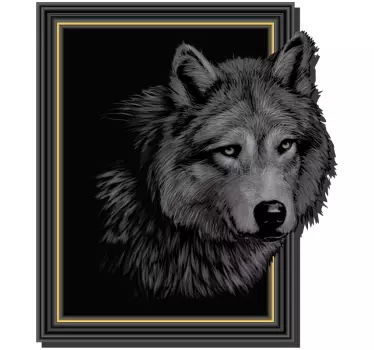 Muurstickers visuele effecten 3d wolf - TenStickers