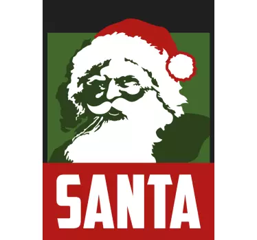 Kerststickers Realistische santa poster - TenStickers