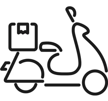 Scooter bezorg icoon etalage sticker - TenStickers