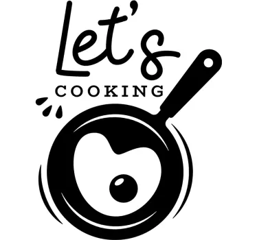 Muursticker keuken koekenpan met ei - TenStickers