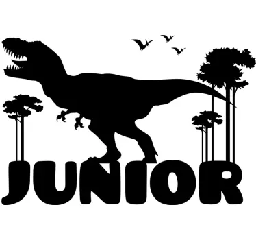 Dino muursticker T-rex gepersonaliseerde naam - TenStickers