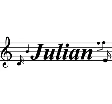 Muurstickers muzikaal Muzieknoten met naam - TenStickers