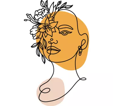 Stickers raam Minimalistisch portret van een vrouw - TenStickers