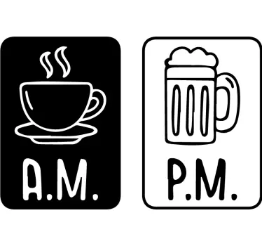 Koffiebier etiketten etalage sticker - TenStickers
