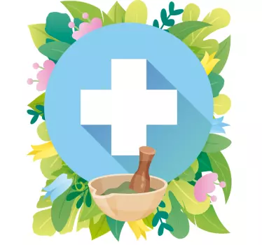 Etalage sticker kruidenremediebowl - TenStickers