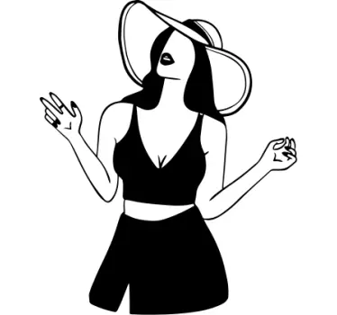 Stijlvolle vrouw silhouet etalage sticker - TenStickers