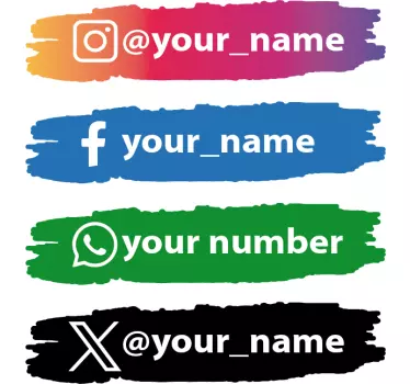 Aanwijzingen muurstickers Social media iconen gepersonaliseerd - TenStickers