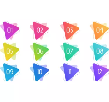 Etalage sticker kleurrijke vormlabels - TenStickers