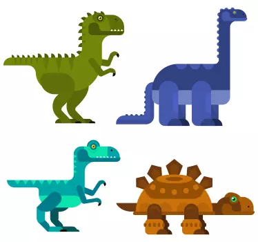 Dino muursticker Geometrische dinosaurussen - TenStickers