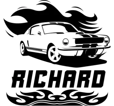 Stickers drukken Auto en naam - TenStickers