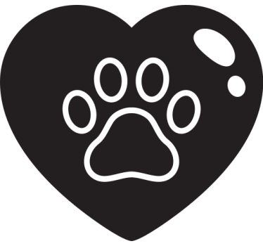 Autostickers Hondenpoten in groot hart - TenStickers
