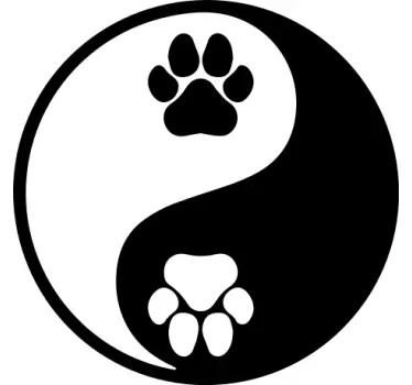 Autostickers Hondenpoot yin yang - TenStickers