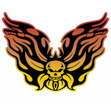 Stickers motor Schedel met vlam - TenStickers