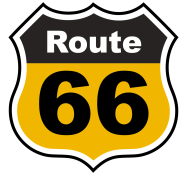 Autostickers 66 route met symbool - TenStickers