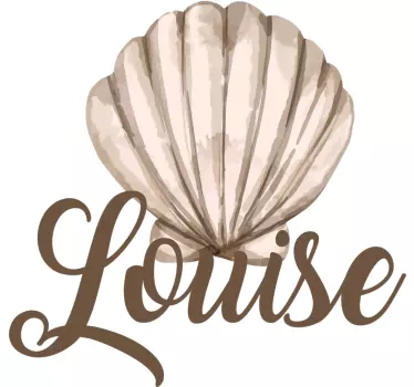 Beige schelp met naam muursticker tienerkamer - TenStickers