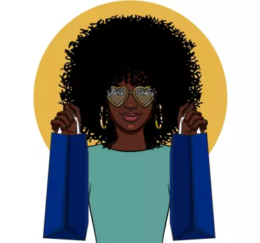 Etalage sticker stijlvolle shopper illustratie - TenStickers