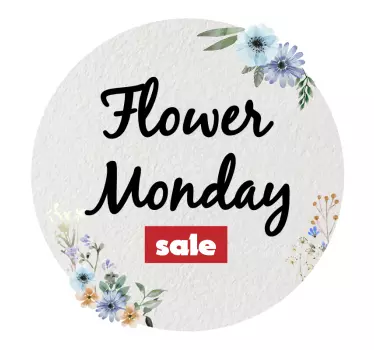 Aankondiging van de bloemenverkoop korting sticker - TenStickers