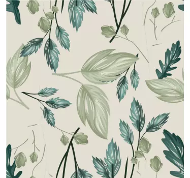Raamfolie groene planten mozaïek - TenStickers